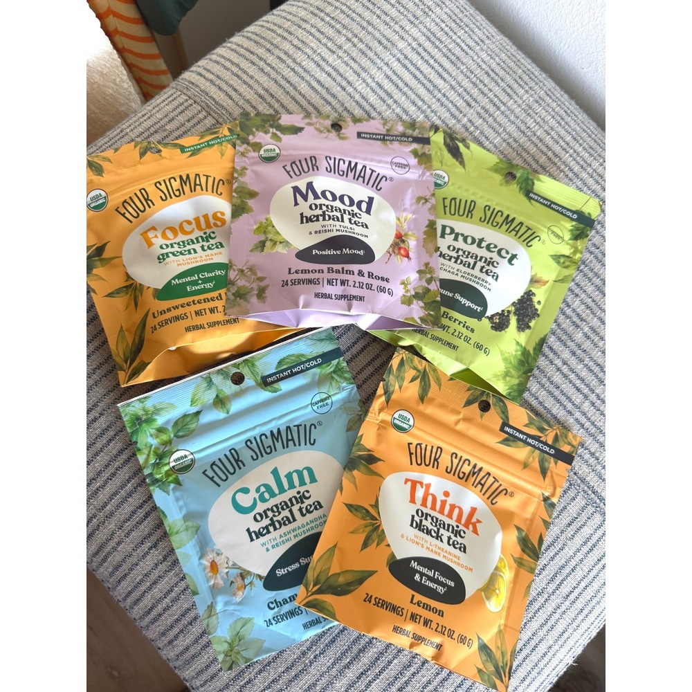 Four Sigmatic promo Tea Bundle Organic Mushroom 5  Focus Mood Protect Calm Think